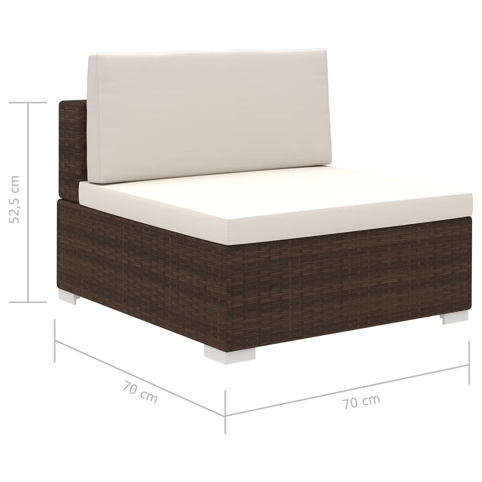 Thumbnail: Poly Rattan Brown Outdoor Lounge 6 piece Set with Cushions