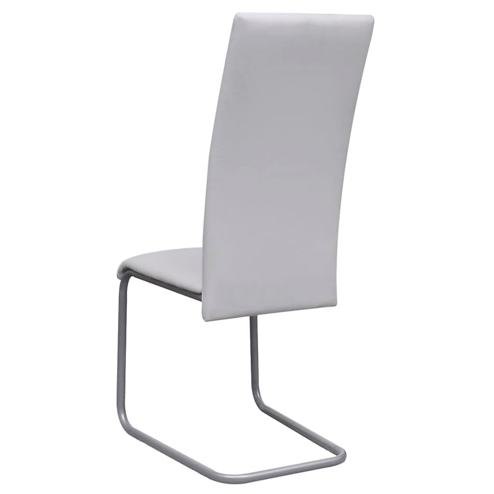 Thumbnail: Faux Leather Cantilever Dining Chair Set 2 White