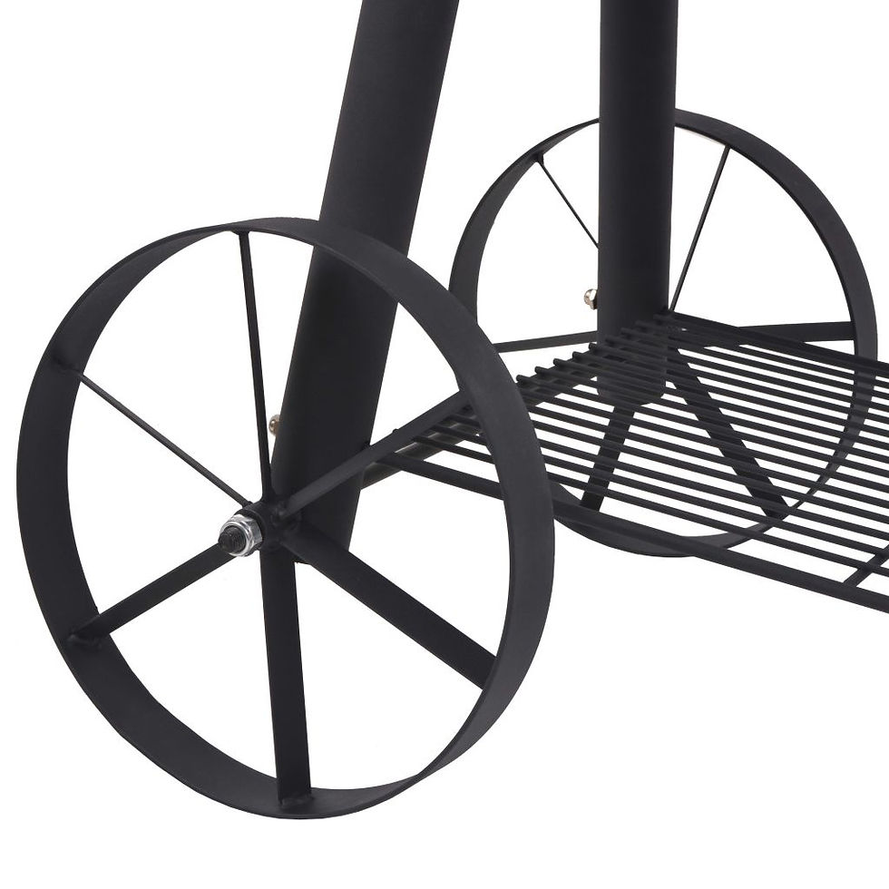 Thumbnail: BBQ Charcoal Smoker with Bottom Shelf Black Heavy