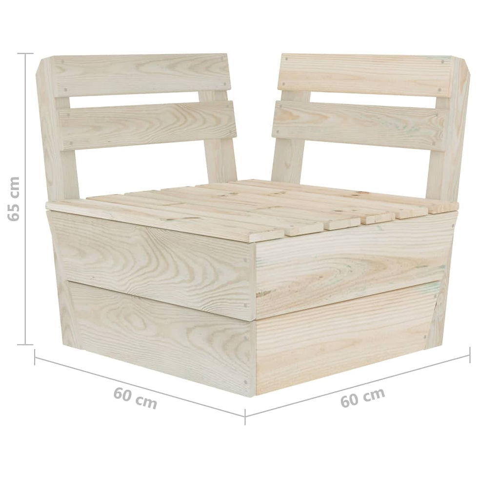 Thumbnail: Garden 4-Seater Pallet Sofa Impregnated Spruce Wood