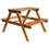 Thumbnail: Wooden Kids Picnic Table with Parasol 79x90x60 cm