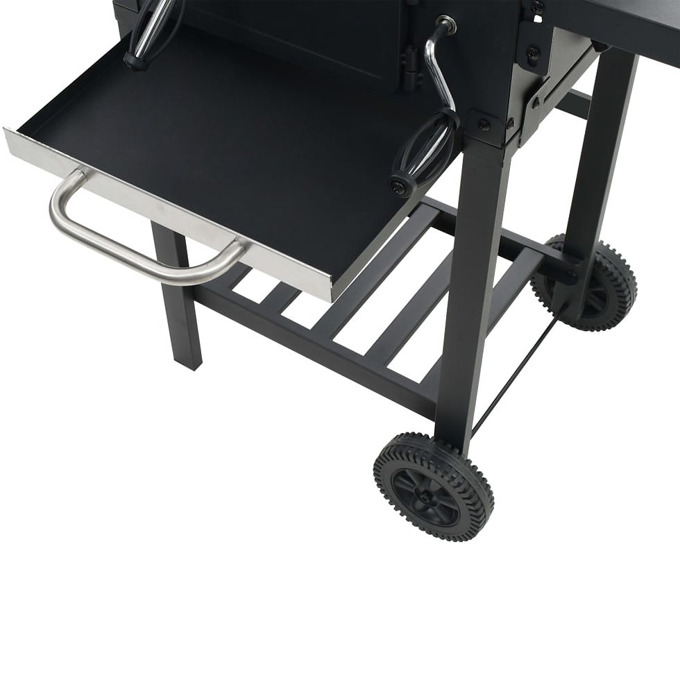 Thumbnail: Charcoal-Fueled BBQ Grill with Bottom Shelf Black