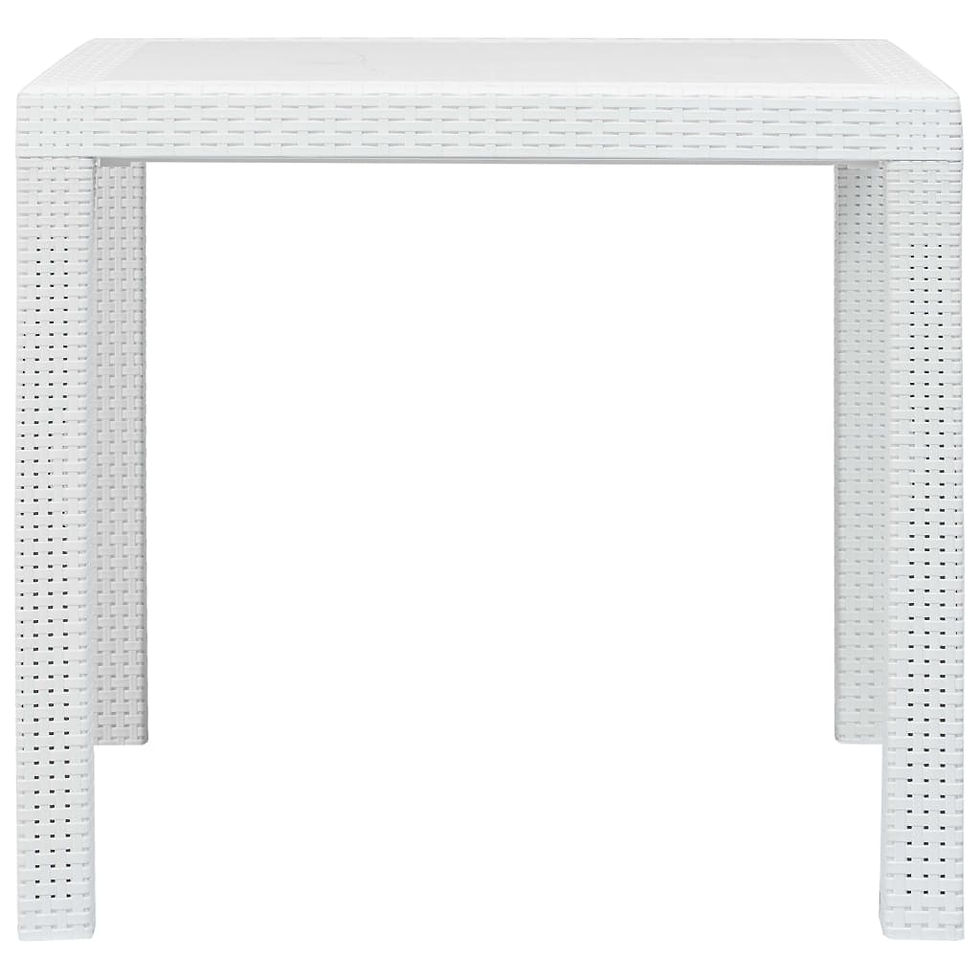 Thumbnail: Rattan Look Garden Table White Plastic