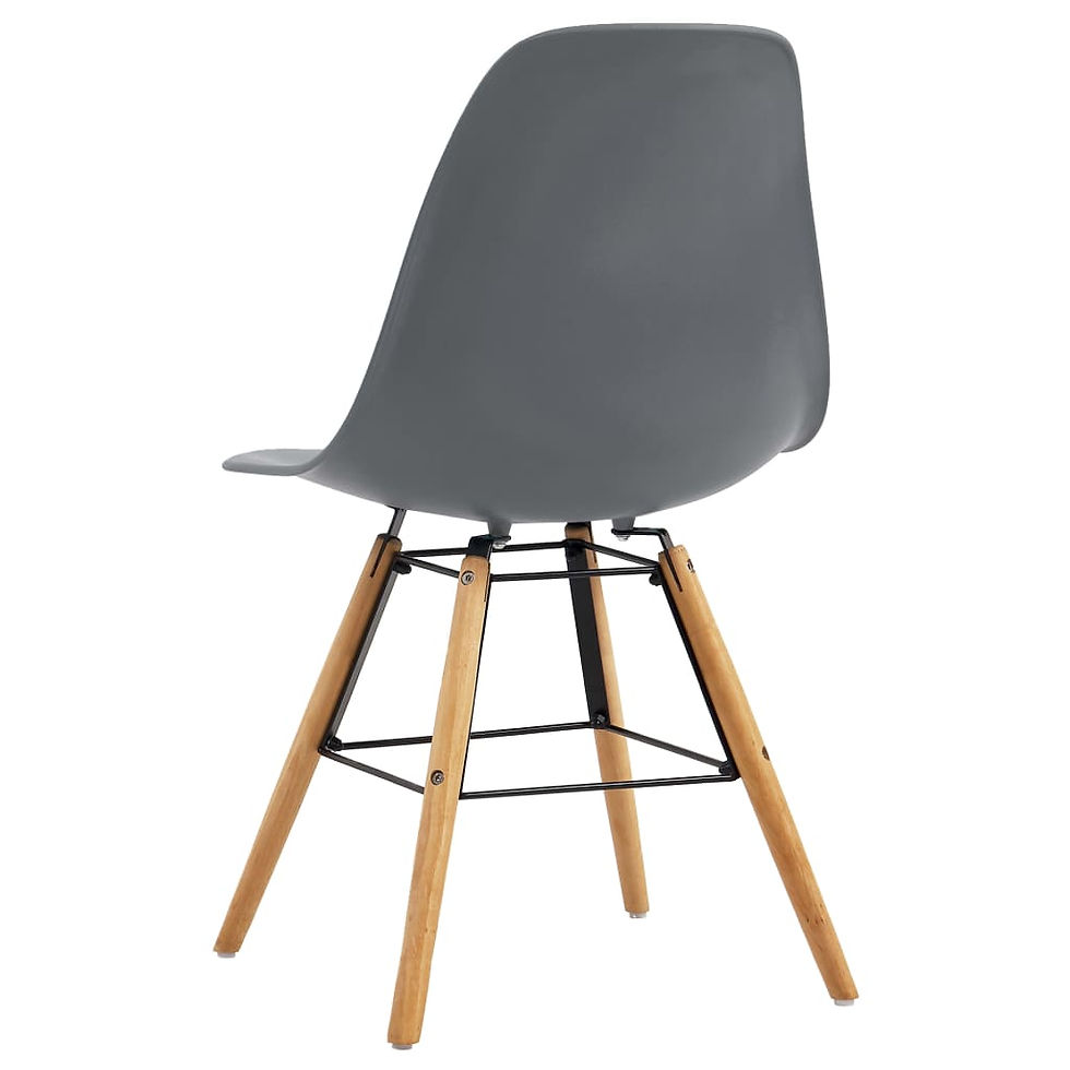 Thumbnail: Dining Chair Set 6 Grey Plastic