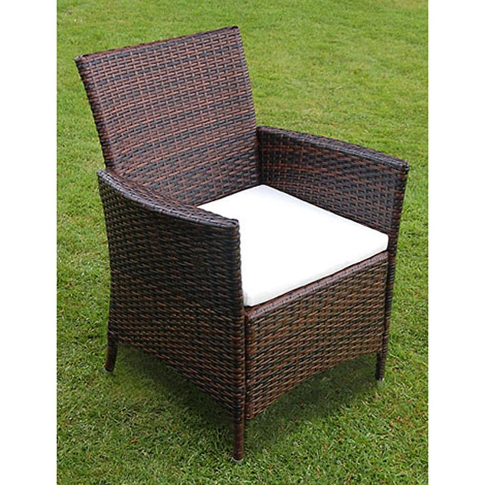 Thumbnail: 7 Piece Outdoor Dining Set with Cushions Poly Rattan Brown