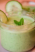 Gaspacho frais de saison concombre menthe