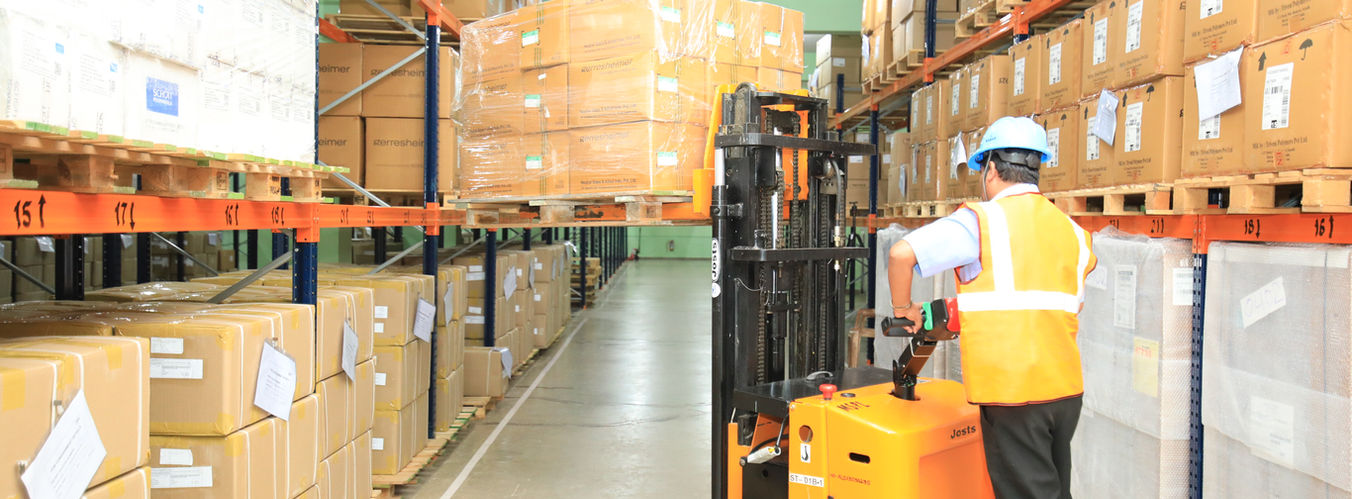 Trained Operator driving the stacker