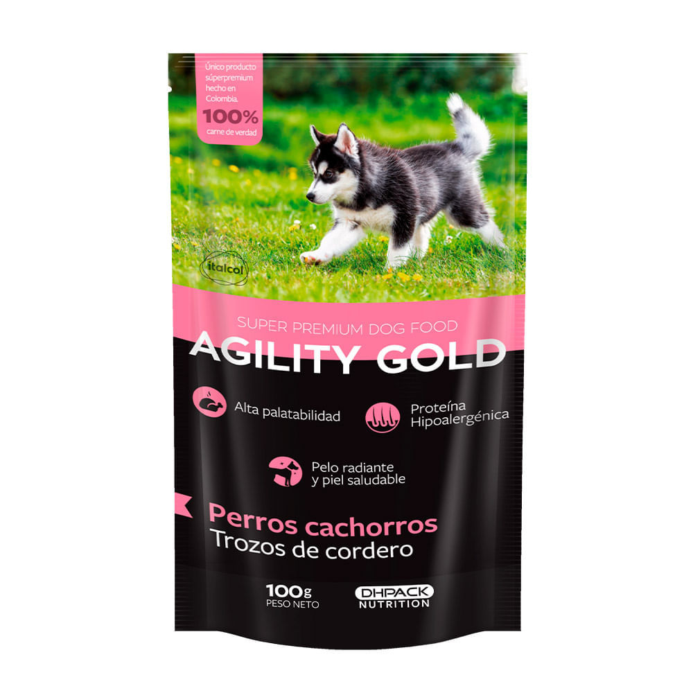 AGILITY POUCHE CACHORRO CORDERO X 100GR