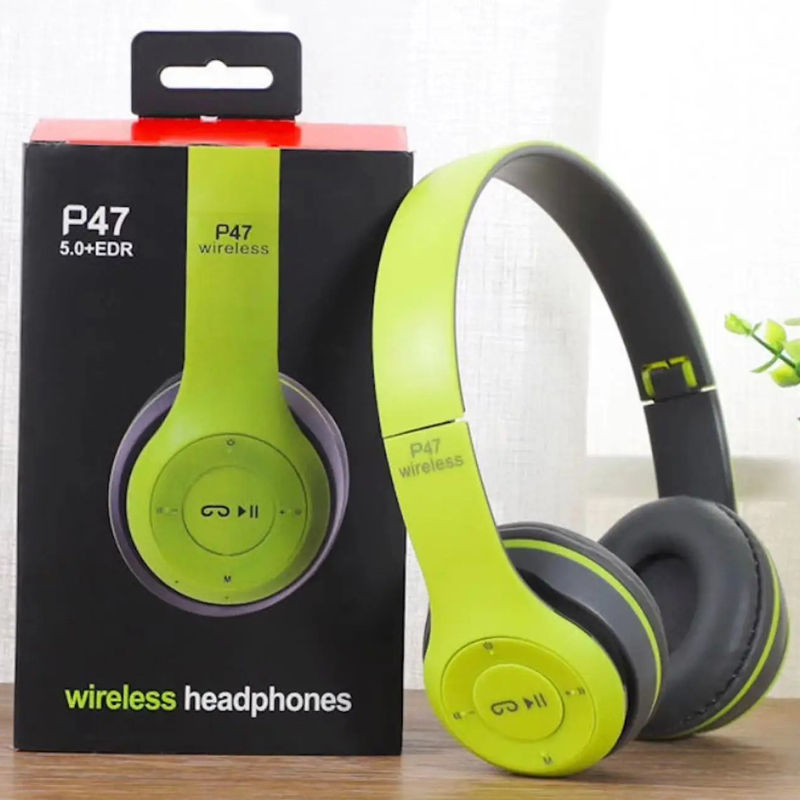 Thumbnail: Handsfree Wireless Headphones Noise Canceling Headphone Earphone P47 headset Blu