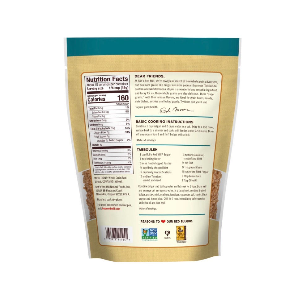 Thumbnail: Bob’s Red Mill Whole Grain Red Bulgur 24oz at World Foods Market