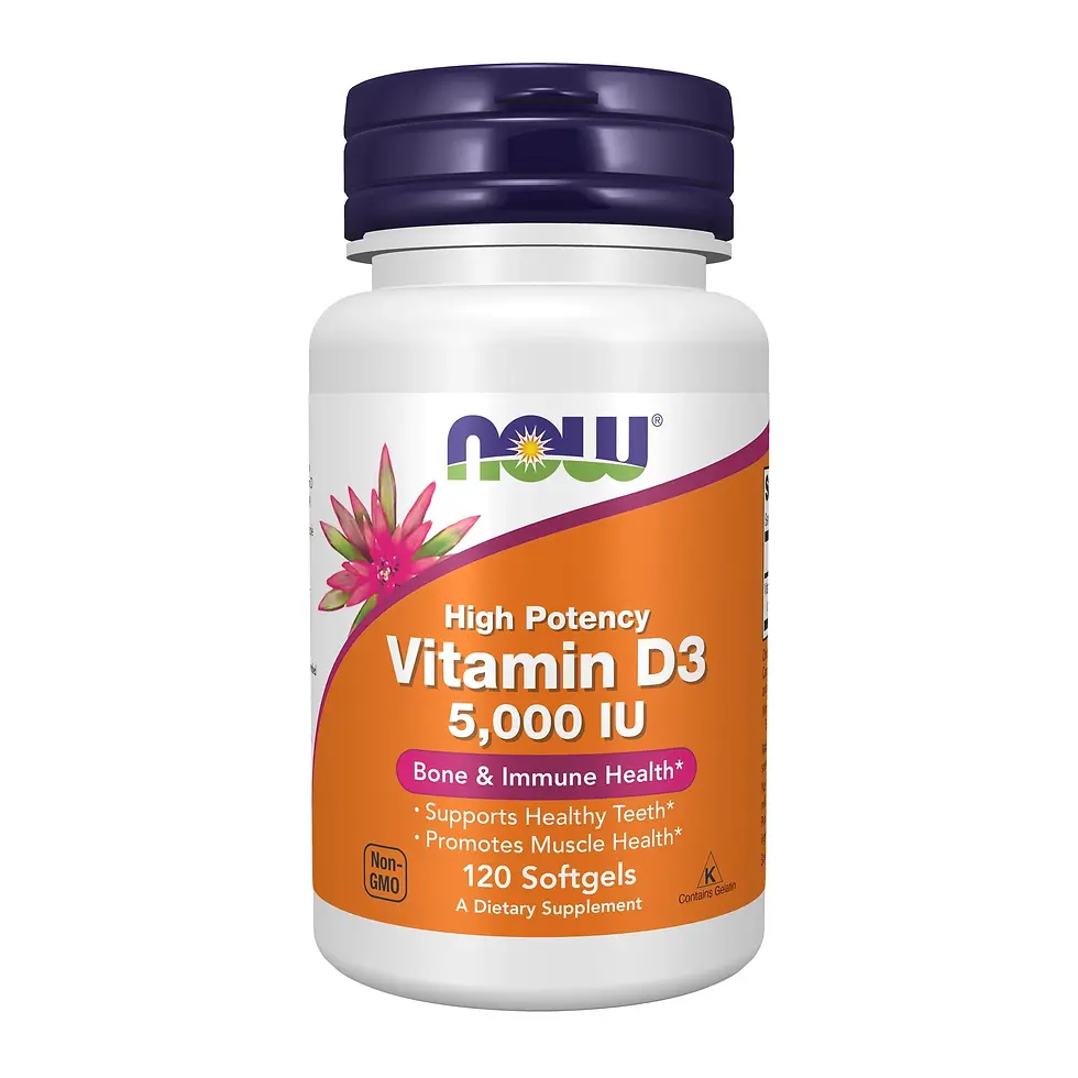Thumbnail: NOW Vitamin D3 5000 IU 120 Softgels at World Foods Market