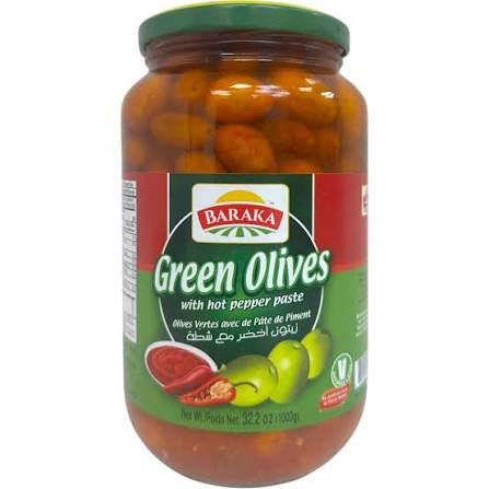 Baraka Green Olives with Hot Pepper Paste at World Foods Market