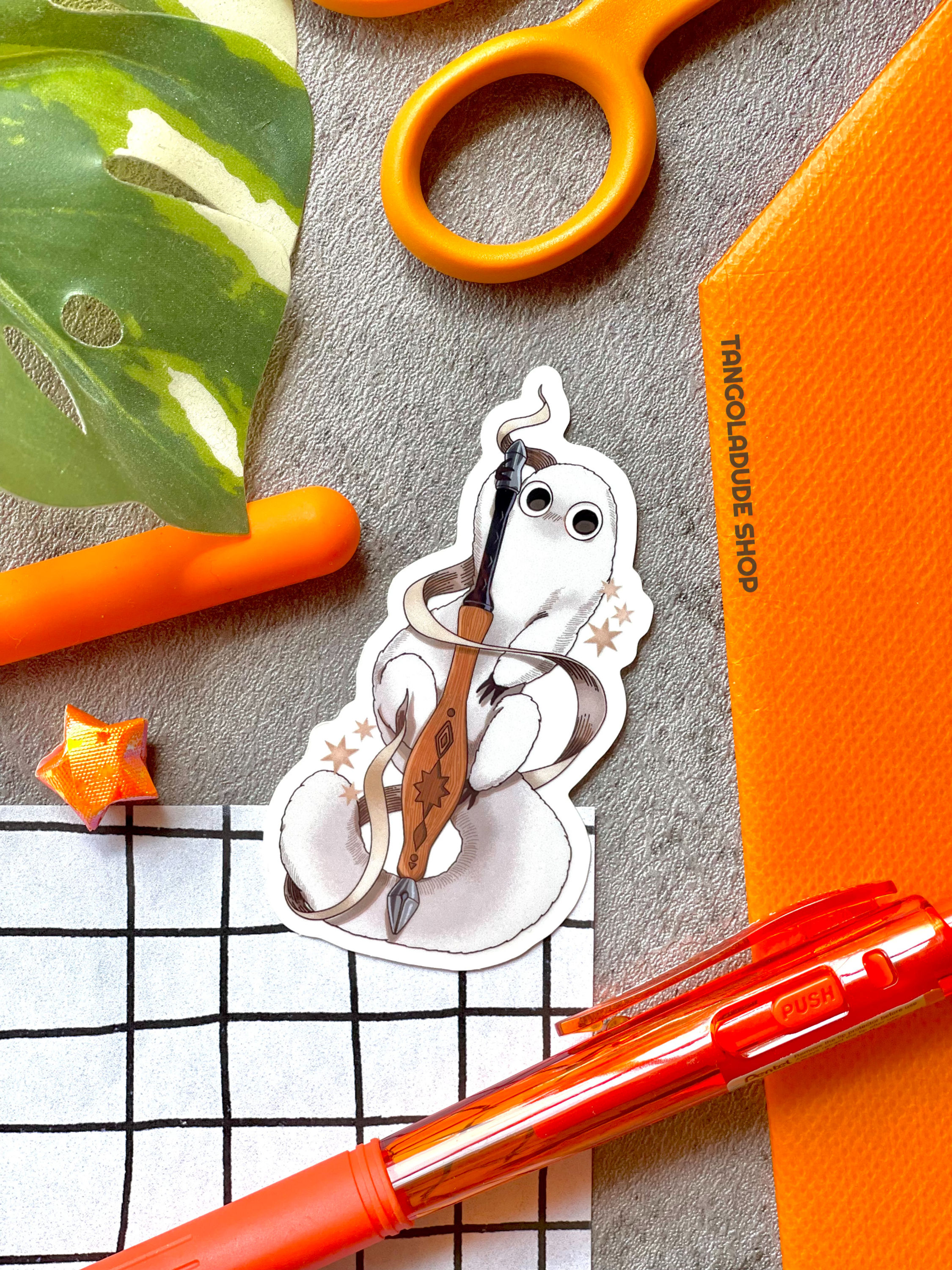 「Brush Buddy - Witch Hat Atelier」‒ Clear Vinyl Sticker
