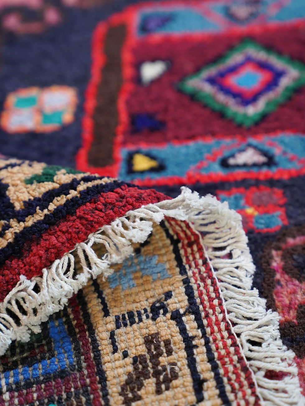Thumbnail: Lurrie Brights Vintage Cotton Hand Knotted Rug