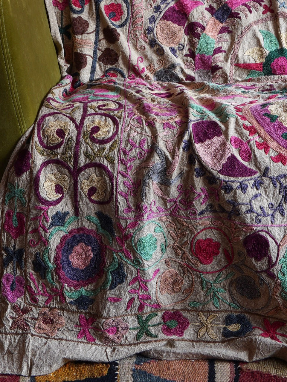 Thumbnail: Taupe 0.4 - Large Embroidered Suzani