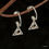 Thumbnail: Short Story Harry Potter Hoop Earring Diamante Deathly Hallows-Silver