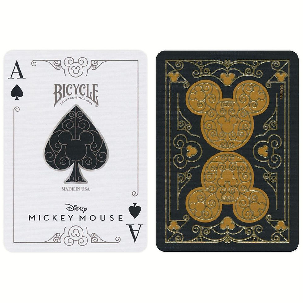 Thumbnail: Bicycle Disney Mickey Mouse Black and Gold Playing Cards 11