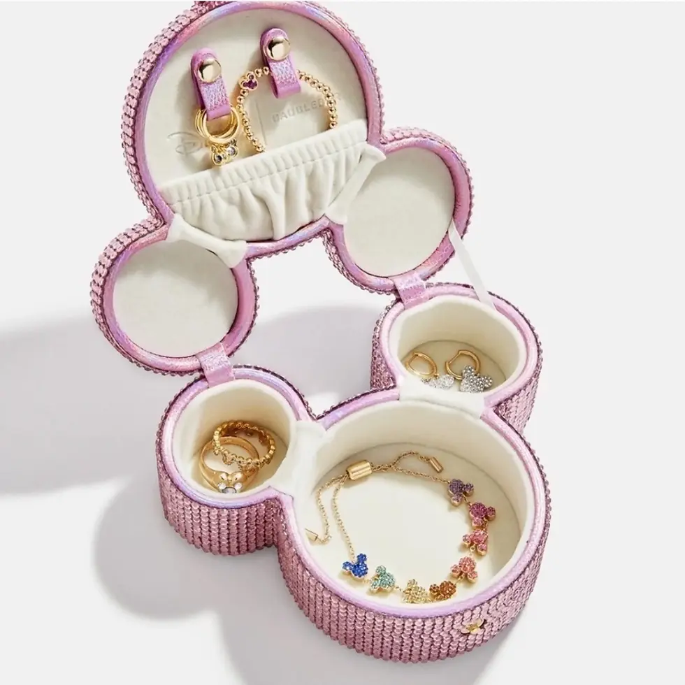 Bauble Bar- Disney Mickey Mouse Jewelry Storage Case - Pink Rhinestone inside