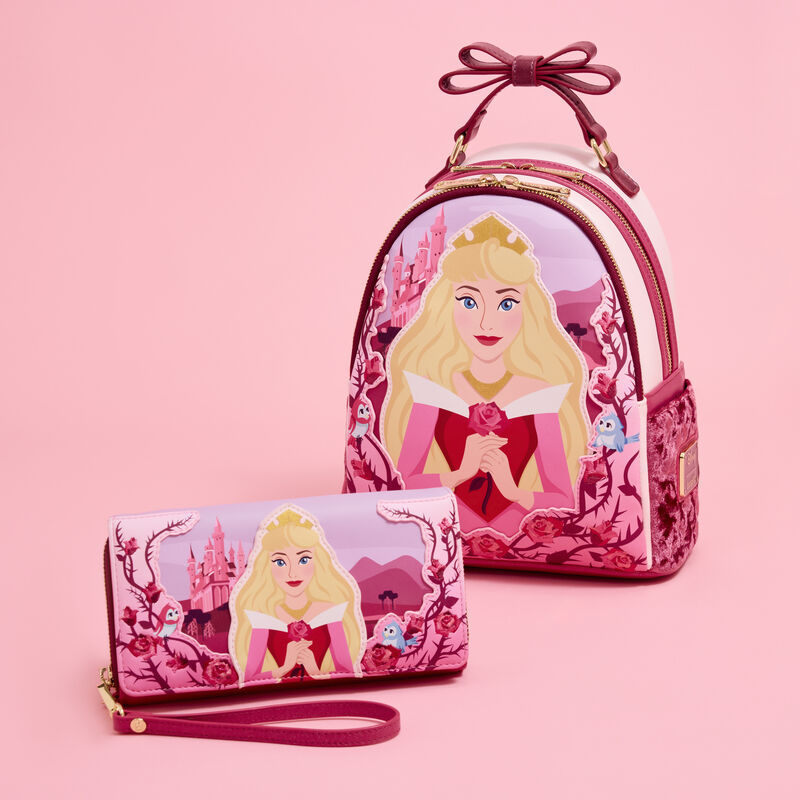 Thumbnail: Loungefly-Sleeping Beauty LF US Exclusive Princess Aurora Roses Mini Backpack set