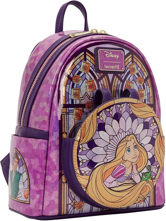 Loungefly Disney Stained Glass: Rapunzel Mini-Backpack side