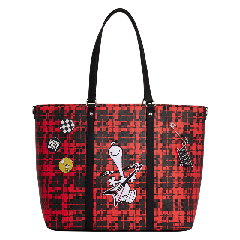 Loungefly- Peanuts Punk Snoopy Grunge Tote Crossbody Bag
