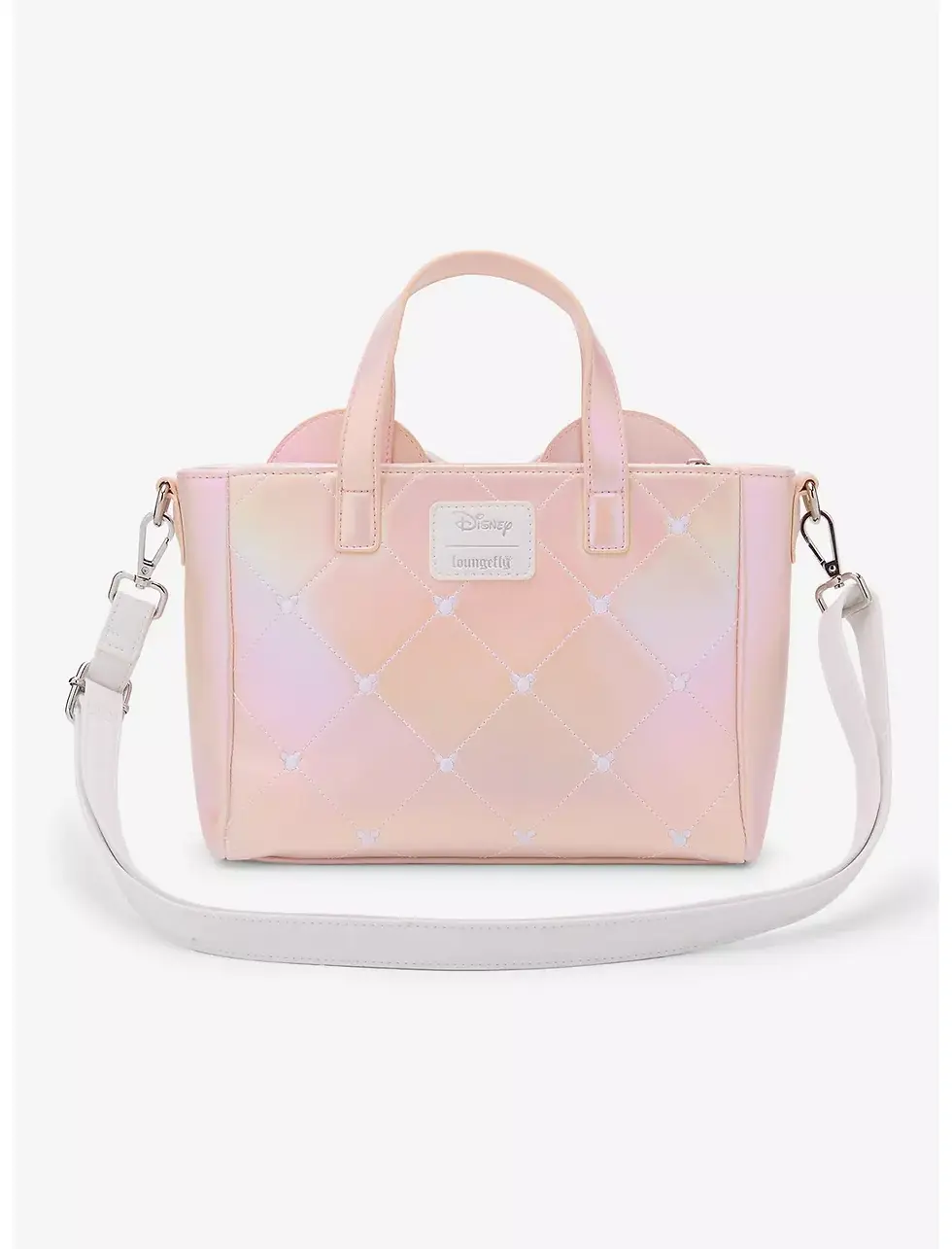 Thumbnail: Loungefly- Disney Minnie Mouse Pink Pearl Mini Satchel Bag rear view