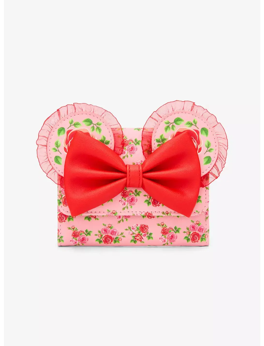 Loungefly - Disney Minnie Mouse Pink & Red Roses Figural Mini Flap Wallet
