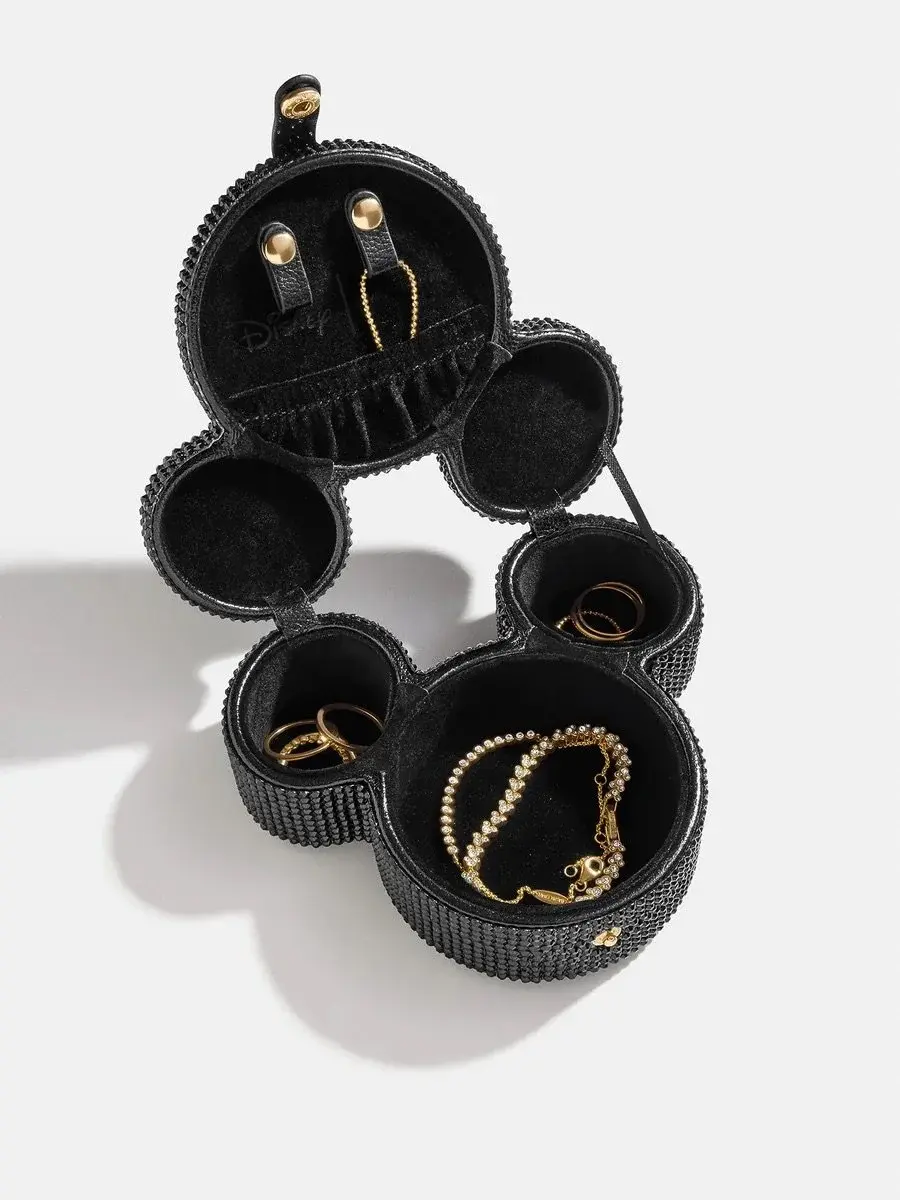 Bauble Bar- Disney Mickey Mouse Jewelry Storage Case - Black Rhinestone inside