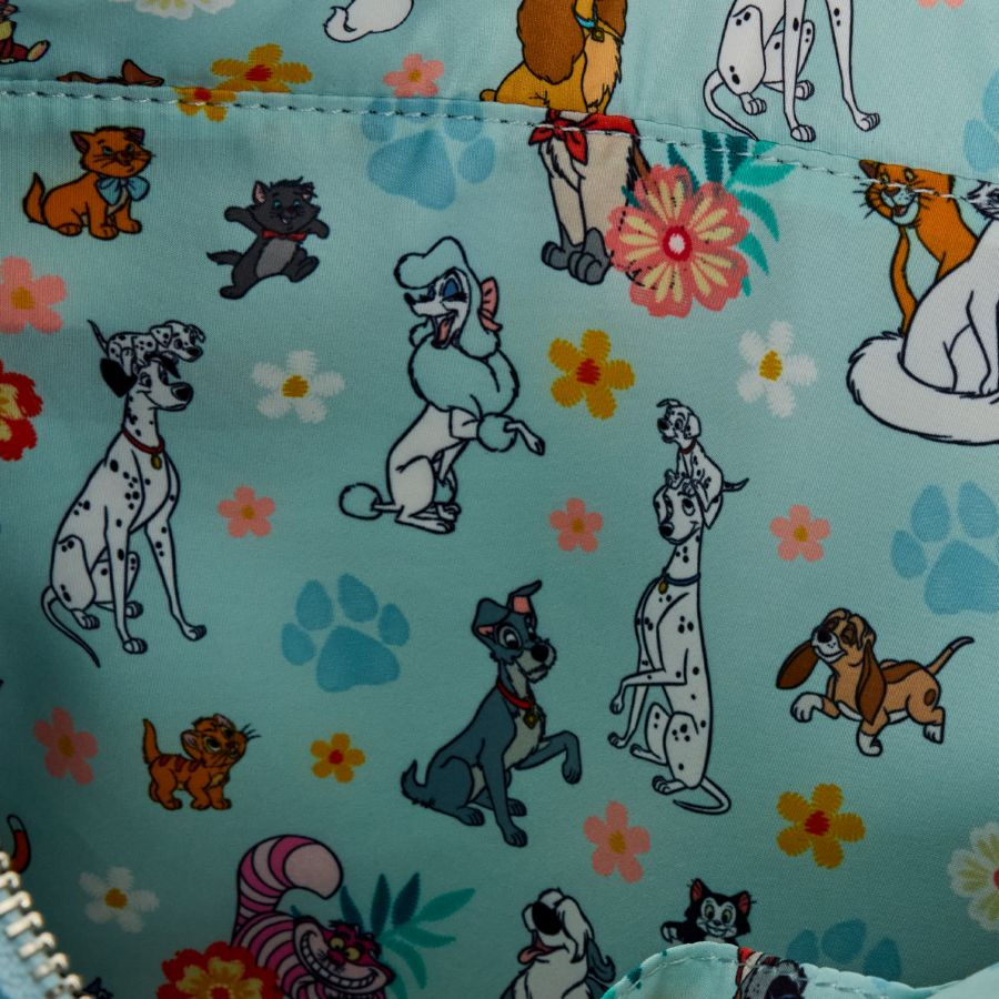 Thumbnail: Loungefly-Disney - Dogs & Cats Faux Denim Convertible Tote Bag with Coin Bag inside