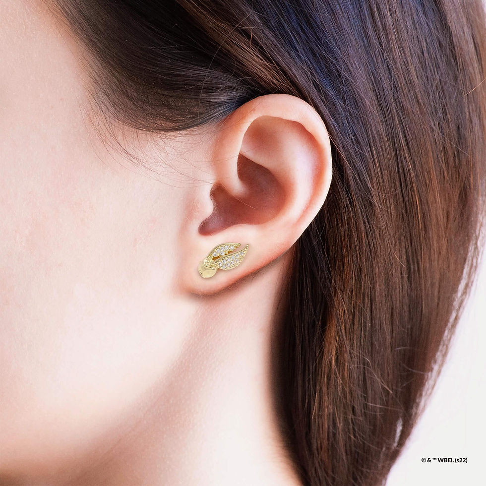 Thumbnail: Short Story Harry Potter Earring Diamante Snitch- 14K Gold plated