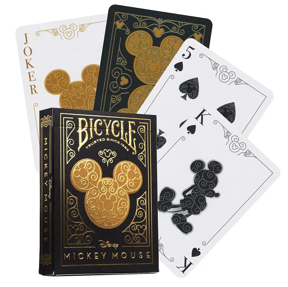 Bicycle Disney Mickey Mouse Black and Gold Playing Cards 1