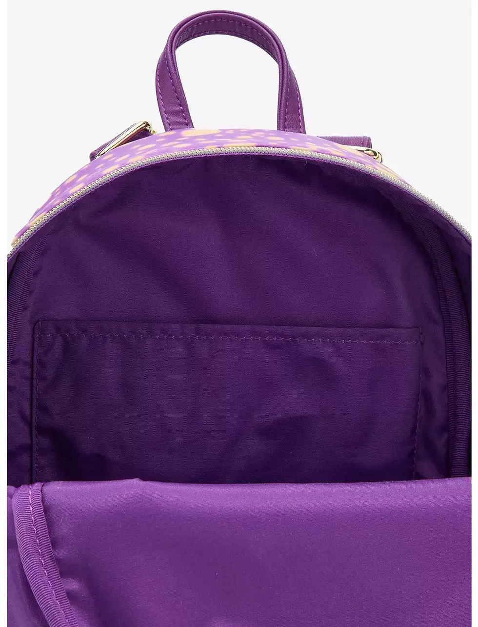 Thumbnail: Loungefly Disney Tangled Rapunzel Lantern Night Mini Backpack inside view