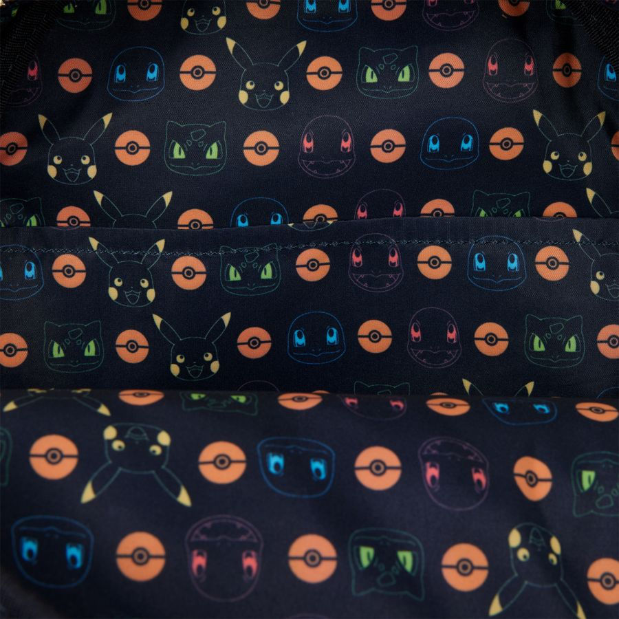 Thumbnail: Loungefly- Pokémon - Faux Denim All-Over Print Mini Backpack inside view