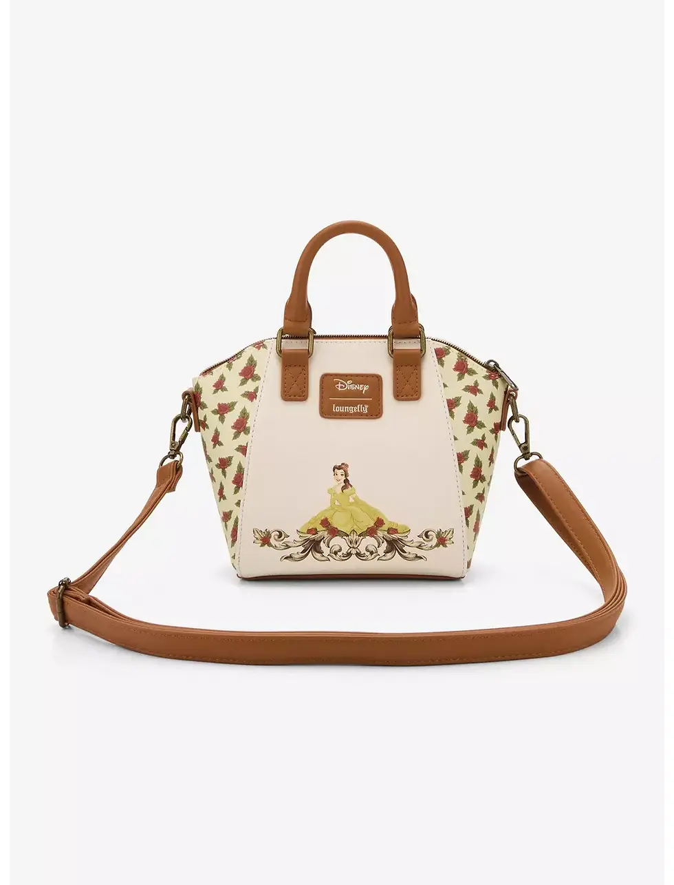 Thumbnail: Loungefly Disney Beauty And The Beast Floral Mini Satchel Bag rear view