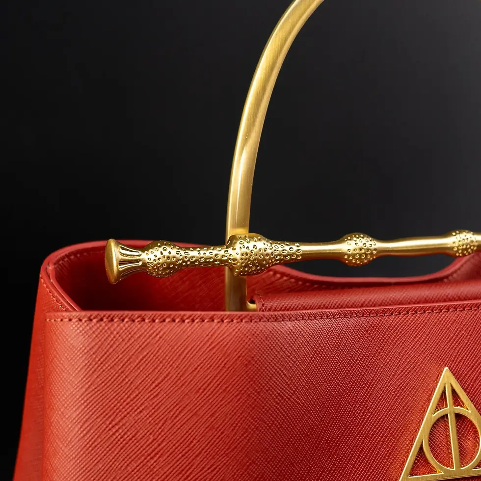Thumbnail: Loungefly x Harry Potter House Gryffindor Red Saffiano Elder Wand Crossbody Hand wand view