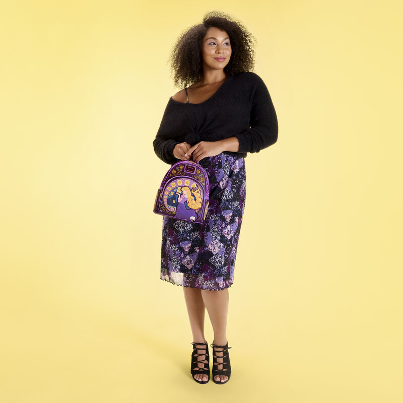 Thumbnail: Loungefly-Disney-Tangled Rapunzel Exclusive Lanterns Quilted Mini Backpack model 2