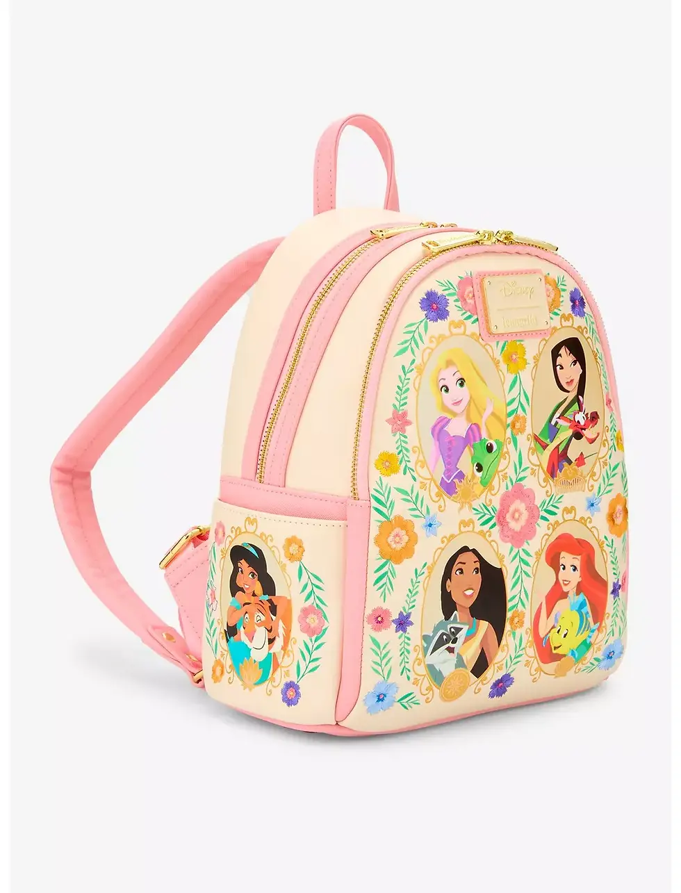 Loungefly Disney Princesses Floral Portraits Mini Backpack side view