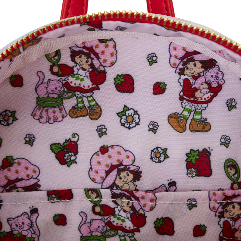 Thumbnail: Loungefly- Strawberry Shortcake Denim Pocket Mini Backpack