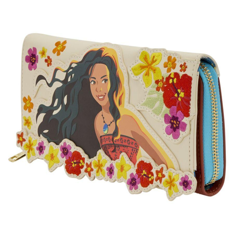 Loungefly- Disney- Moana – Live Action Zip Around Wallet side view