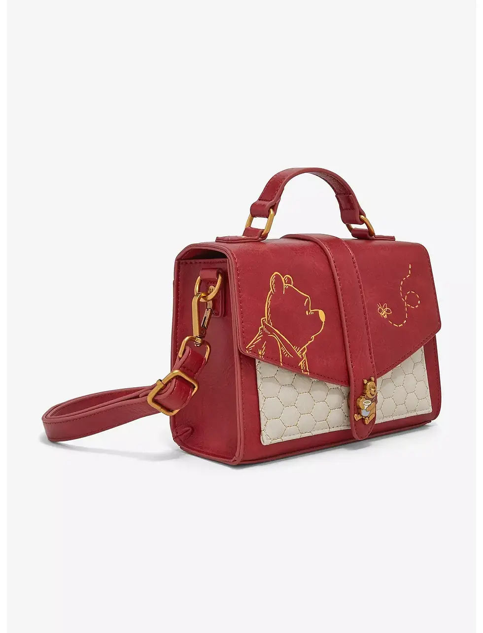 Loungefly Disney Winnie the Pooh Honeycomb Pattern Crossbody Bag side