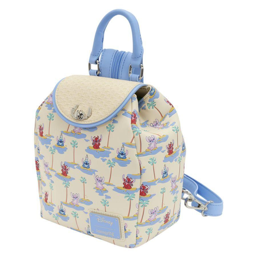 Loungefly- Disney- Lilo & Stitch – Stitch, Angel, & Leroy Micro Mini Backpack side view