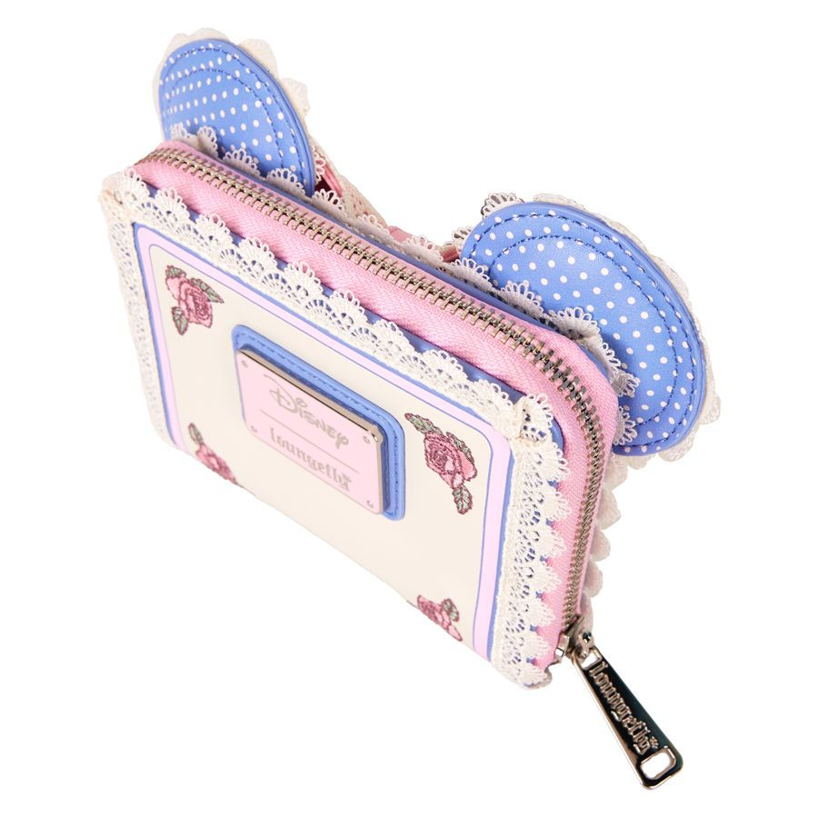 Thumbnail: Loungefly-Disney - Minnie Floral & Lace Ears Zip Around Wallet