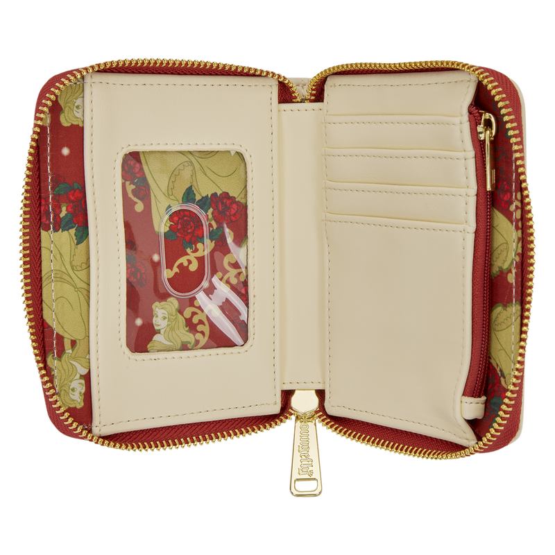 Thumbnail: Loungefly-Disney Beauty and the Beast Exclusive Belle Floral Zip Around Wallet inside view