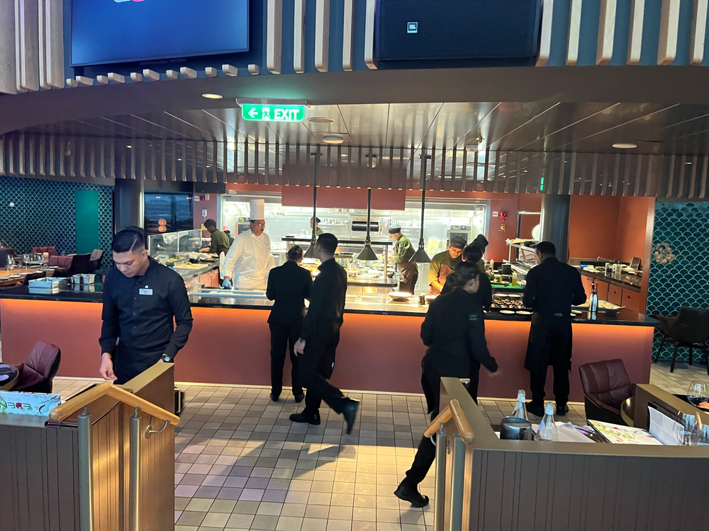 A view of Eden's unshut kitchen on Celebrity Trip Celebrity Beyond 