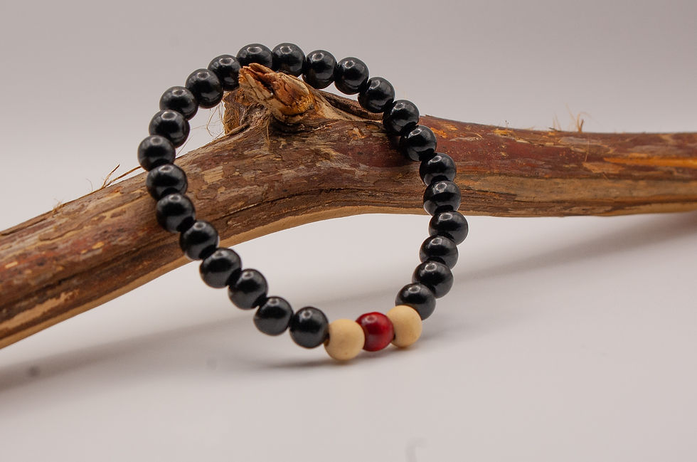 Black ,Cream & Red Bracelet