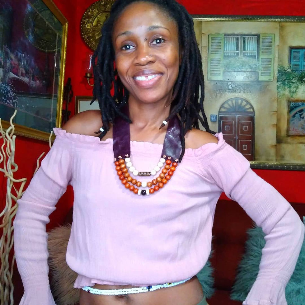 Plum Leather , Beaded Necklace