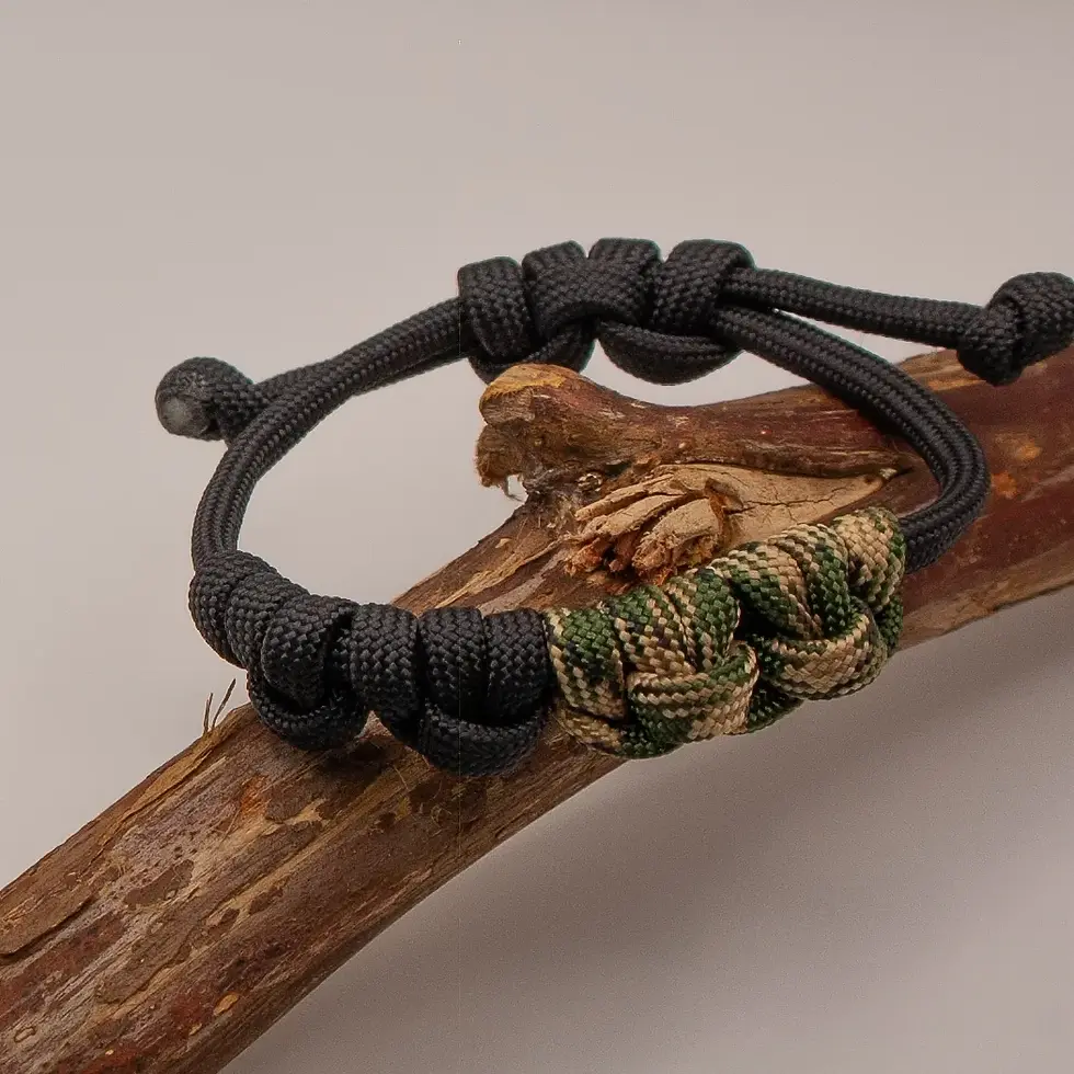 Camo & Black Paracord Minimalist Bracelet