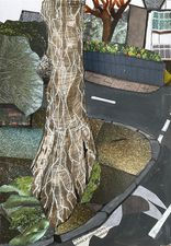 Collage - road tree