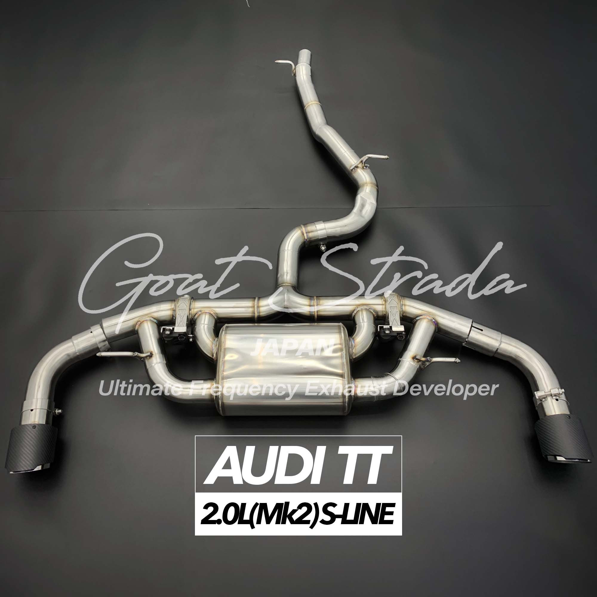 AUDI TT Mk2 2.0L S-LINE Quattro Sus304 Valved Rear Exhaust system+Tips+Mid pipe