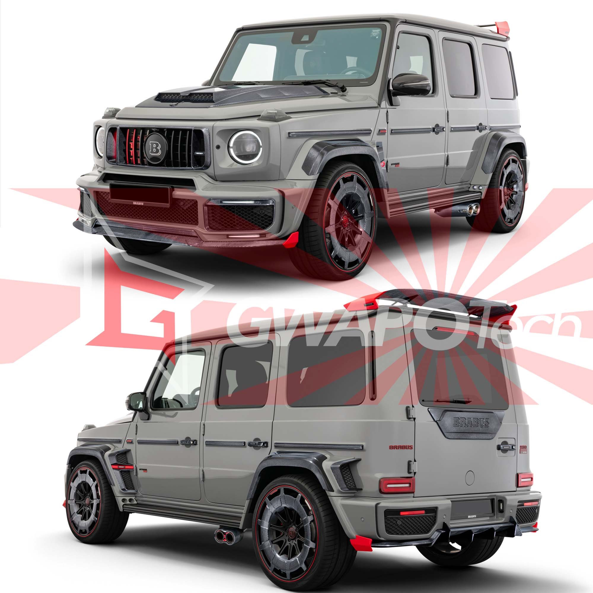 メルセデス・ベンツ Gクラスw463A(w464)対応ドライカーボン・ウレタン製B900スタイルカスタムコンプリートキット